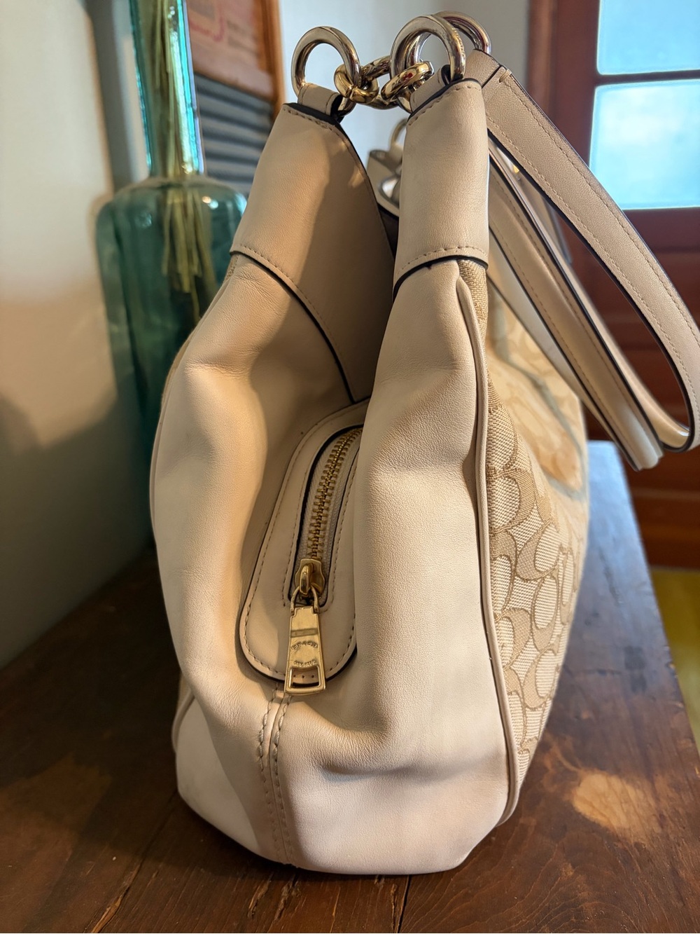 Coach Signature Lexy Shoulder Bag with Cream Trim F27579 - Picture 7 of 14